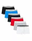 FM London Boxer Hipster da Uomo a Righe, con Elastico in Vita, Confezione da 6, Classico Assortito, S