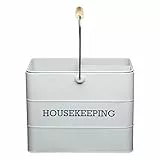 KitchenCraft Living Nostalgia Cestino / Contenitore Porta Detersivi in Metallo, 33 cm x 21 cm x 26 cm - Grigio Francia