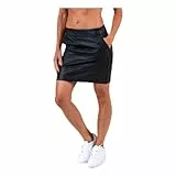 Only Onlbase Faux Leather Skirt Otw Noos Gonna Donna, Nero (Black), 44