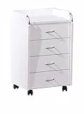 Inter Link - Piedistallo per scrivania a 4 cassetti Contenitore mobile Vernice LxPxH: 40x36x65 cm Bianco Pronti