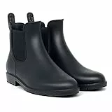 Geweo Wellies Stivali Da Pioggia Impermeabili Da Donna A Metà Altezza Chelsea Stivali Da Uomo Traspiranti Stivali Da Lavoro In Gomma Con Suola Corta Piatta E Spessa Nero Taglia 43