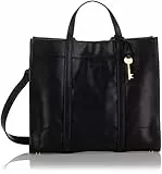 Fossil Borsa da donna Carmen, Shopper in pelle/poliuretano nero 30,8 cm L x 12,1 cm L x 26,4 cm H ZB7938001