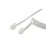 Goobay 68601 Cavo a Spirale per Cornetta Telefono CCA, Alluminio Rivestito di Rame, Bianco, 4m Lunghezza del Cavo