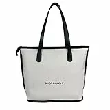 YAVO-EU Borsa Tote Bag Tela, Donna Borsa Shopper Stoffa Grande con Cerniera e Tasche Interne Borsa di Tela Aesthetic Riutilizzabili per la Spesa 40 * 30 * 14.5 CM