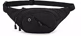 Lotisie Marsupio, Waist Fanny Pack Bag in Panno Oxford con Cinturino Regolabile per Corsa sport, esercizio fisico, viaggi, ciclismo per unisex adulto, Nero