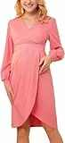 Maacie Abito premaman Formale Bodycon Abito avvolgente scollo a V, rosa chiaro, M