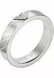 Emporio Armani Anello Per Uomo Essential, Lunghezza: 26mm, Larghezza: 26mm Anello In Acciaio Inossidabile Argento, EGS2924040
