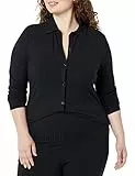 Amazon Essentials Cardigan con Colletto con Bottoni a Maniche Lunghe con Costine Larghe (in precedenza Daily Ritual) Donna, Nero, XL