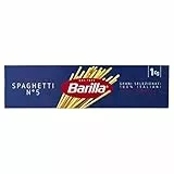 Barilla Pasta Spaghetti N.5, Pasta Lunga di Semola di Grano Duro 100% Italiano Selezionato, I Classici, Tempo di Cottura 9 Minuti, Confezione da 1kg