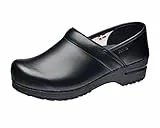Sanita Professional PU | Zoccoli Professionali Chiusi | Zoccoli Artigianali Originali in Pelle Flessibile | Donna | Plantare Anatomico in Schiuma Morbida | Nero | 37