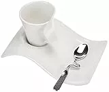 Villeroy & Boch NewWave caffè Set per l'Espresso, Acciaio Inossidabile, Bianco