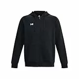 Under Armour Felpa con Cappuccio in Pile Rival, Uomo, Nero/Bianco, L