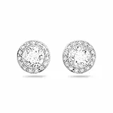 Swarovski Orecchini a lobo Angelic, Taglio tondo, Bianchi, Placcato rodio