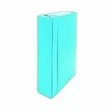 euro-cart IRIS Cartella Portaprogetti con Elastico Piatto, Dorso 5 cm, Azzurro