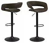 AC Design Furniture Jack Set di 2 sgabelli da bar, altezza 104 x larghezza 54,5 x profondità 48,5 cm, antracite/nero, tessuto/metallo, 2 pezzi