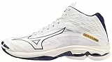 Mizuno Wave Lightning Z7mid, Scarpe da pallavolo Unisex-Adulto, White Blueribbon MP Gold, 41 EU