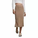 PIECES Pckylie MW Midi-Gonna Noos, Visone Argenteo, Large Donna
