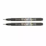 Tombow Fudenosuke calligrafia punta di pennello penna inchiostro nero, 2 pezzi
