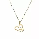 Dreamtimes Collana in Acciaio Inossidabile per Le Donne a Forma di Cuore Pettine Forbici Girocollo Barbiere Ciondolo Gioielli Alla Moda Punk Gioielli Alla Moda per Le Donne Regalo di Compleanno (oro)