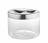 Alessi LC20 Carmeta, Biscottiera in Vetro e Acciaio Inossidabile 18/10, Colore: Argento, Finitura Lucida