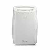 De'Longhi AriaDry DEX210SF, deumidificatore per la casa, con filtrazione a 3 azioni, funzione di asciugatura, capacità di umidificazione 10 l/giorno, R290, serbatoio dell'acqua rimovibile, bianco