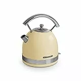 Bollitore vintage da 1,7 l, senza fili, color crema