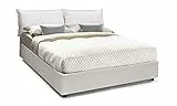 Talamo Italia Letto contenitore Matrimoniale Veronica, Made in Italy, Letto con rivestimento in ecopelle, Apertura frontale, adatto per materasso cm 160x190, Bianco