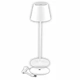 V-TAC Lampada da Tavolo senza Fili LED Dimmerabile con Comandi Touch – Lampada Bianca Wireless per Uso Interno ed Esterno IP54 da Casa o Ristorante – Batteria 4400 mAh – Luce 3000K Bianca Calda – 2W