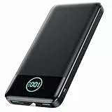AXNEB Power Bank 13800mAh,Ultra Sottile & Leggero Caricatore Portatile con Display LCD,3A PD USB C Ingressi&Uscite Powerbank con Torcia LED Batteria Esterna per iPhone Samsung Huawei Xiaomi ECC-Nero