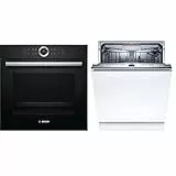 Bosch Elettrodomestici HBG633NB1 Serie 8, Forno da incasso, 60 x 60 cm & Lavastoviglie Incasso a Scomparsa Totale, Serie 6, Silenziosa