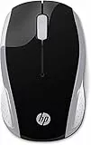 HP - PC 200 Mouse Wireless, Tecnologia LED Rosso, Laser fino a 1000 DPI, 3 Pulsanti, Rotella Scorrimento, Ricevitore USB 2.4 GHz Incluso, Design Pratico e Confortevole, Ambidestro, Argento