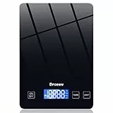 Bilancia da cucina, Drcowu grande bilancia cucina digitale 15kg, alta precisione 1 g bilancia alimenti, funzione tare, display LCD, 5 unità pesa in grammi e once, facile da leggere e da usare