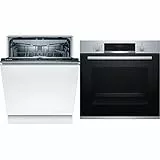 Bosch Elettrodomestici SMV2HVX22E Serie 2, Lavastoviglie a scomparsa totale, 60 cm & HBA534BS0 Forno Elettrico da Incasso 7 Programmi di Cottura in Acciaio Inox