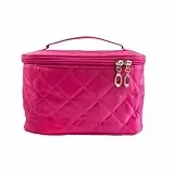 La Rosa Productos Profesionales Borsa per il trucco | Borsa per cosmetici con specchio | Borsa per trucco da viaggio | Borsa per pennelli portatile | Custodia per trucco rosa con specchio