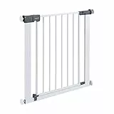 Safety 1st Protezione per scale Quick Close - Cancelletto di sicurezza in metallo con Secure Tech, morsetti di fissaggio, per bambini tra i 6 e 24 mesi, Bianco 73 x 80 cm