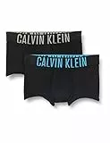 Calvin Klein Boxer Uomo Confezione da 2 Low Rise Trunks Elasticizzati, Nero (B-Clay Grey/Signature Blue Logo), M