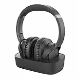 Avantree Ensemble - Cuffie wireless per la TV con Trasmettitore Bluetooth 5.0 Universalmente Compatibile e Dock di Ricarica, Funzionamento Fino a 35 Ore e Nessun Ritardo di Sincronizzazione Labiale