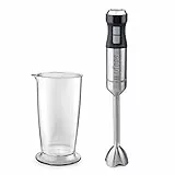 Ufesa BP4750 Vario 1400 Titanium XL Frullatore a Immersione - Minipimer , 1400 W, 4 lame in titanio, Supporto XL, 20 velocità + Turbo, Design Ergonomico e Antispruzzo, Misurino Incluso, Senza BPA