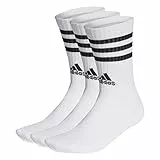 Adidas 3 Stripes, Calze Medie Unisex Adulto, Bianco (White), M