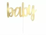 Unique Party 90903 - Decorazione per Torta - Decorazione per Baby Shower in Foil d'Oro 'Baby'