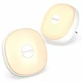 OUSFOT Luce Notturna Bambini Automatiche Luce Notturna Led con Sensore Crepuscolare Cura Degli Occhi Plug-and-Play & Batteria Ricaricabile per Allattamento Camera Corridoio Cucina Scale 2 Pezzi