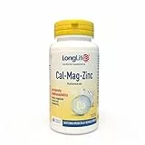 LongLife® Cal-Mag-Zinc | Integratore di calcio, magnesio e zinco, con vitamina D | Alta biodisponibilità | 2 mesi di trattamento | Salute delle ossa e del sistema nervoso | Vegetariano e senza glutine