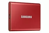 Samsung T7 Portable SSD - 500 GB - USB 3.2 Gen.2 External SSD - Metallic Red (MU-PC500R/WW), Unità a stato solido