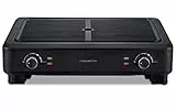 Rowenta KG900812, Smokeless Grill, Griglia, 70% di fumo in meno, Meno odori, 2 zone di cottura indipendenti, 2000 W, Nero