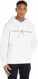 Tommy Hilfiger Felpa Uomo Tommy Logo con Cappuccio, Bianco (White), S
