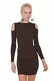 Trendyol Abito in Maglia Aderente con Colletto in Piedi da Donna Vestito, Marrone, S