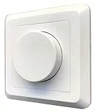 greenandco® gc-200 dimmer da incasso a LED rotante da 1-200 W, adatto anche per lampadine convenzionali e circuiti con deviatore, bianco