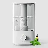 CONOPU Umidificatore Ambiente, 4L Umidificatore Ultrasuoni a Nebbia Fredda, 300ml/h Umidificatore ad Ultrasuoni e Diffusore Silenzioso per Bambini, Bianco