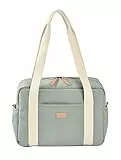 BÉABA, Borsa per pannolini Bambini, diversi Scomparti, 10 tasche, Cerniera trolley-valigie, Tracolla, Borsa termica, fasciatoio, Idrorepellente, Contenitore 16L, Borsa Parigi, verde salvia