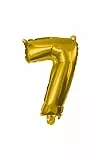 Procos- Palloncino Numero 7, Colore Gold, 10231466